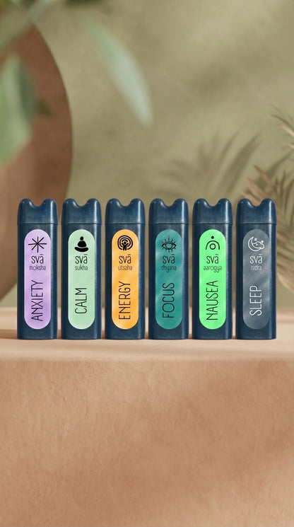 Svaroma essential oil inhalers for anxiety relief, calm, focus, energy, nausea and sleep support
